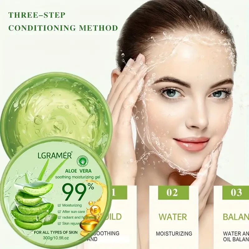 300g 99% Pure Aloe Vera Gel - Instantly Cooling & Deeply Nourishing Moisturizer for Men & Women - Strengthened Skin Barrier, Long-Lasting Hydration - Perfect Unisex Christmas Gift