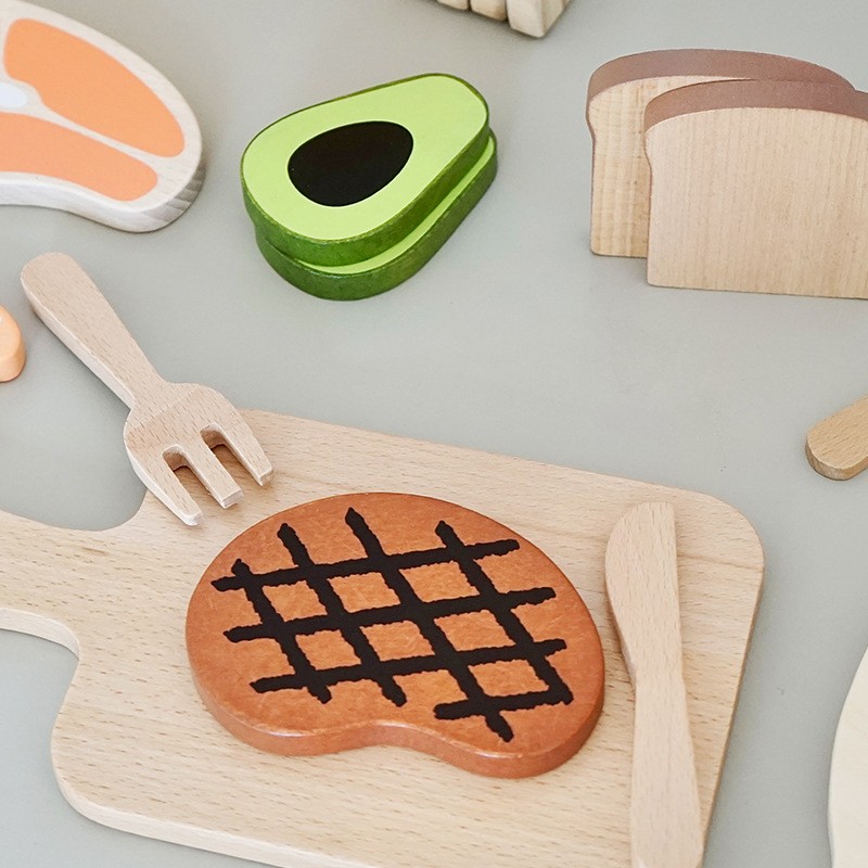 Children's Play House Toy Wooden Simulation Steak Bread Slicer