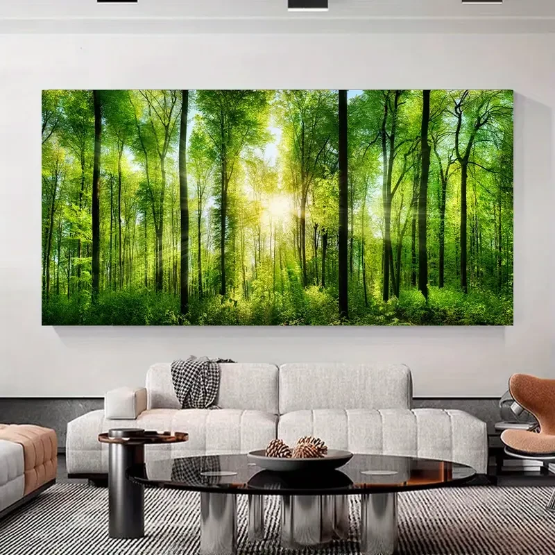 1PC Unframed Forest Wall Art Canvas Painting Modern Natural Landscape Posters