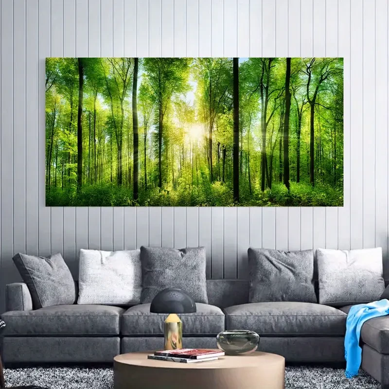 1PC Unframed Forest Wall Art Canvas Painting Modern Natural Landscape Posters