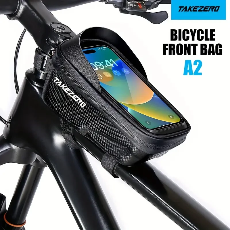 EVA Hard Shell Front Beam Bike Bag with Phone Pocket for Mountain Bikes