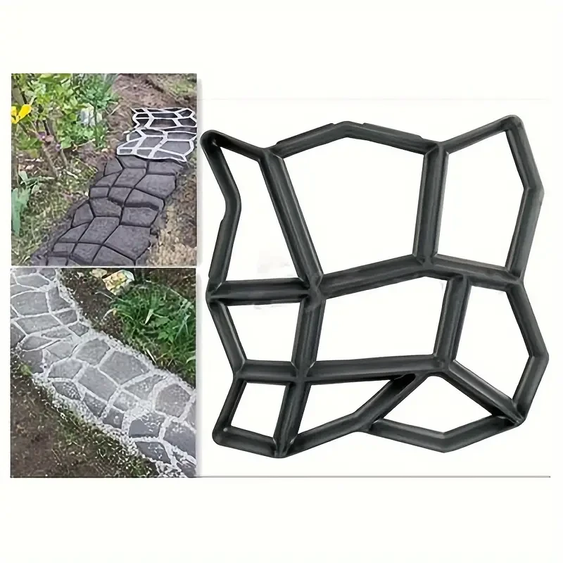 Walk Maker Mould 43.5x43.5 Cm Stone Mold Paving Pavement Concrete Mould Stepping Stone Paver Black