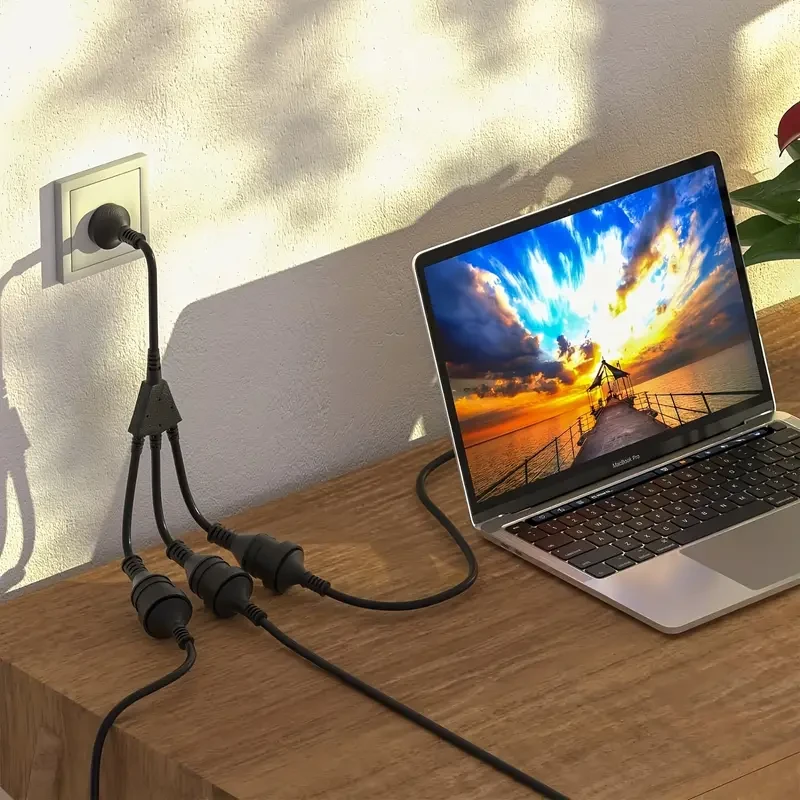 3-Way Splitter Power Extension Cord, 30cm, Standard Australia AU 3-Pin Plug, Home Use Adapter With 3 Outlets, 10A/2500W, Black Cable With Sturdy Design