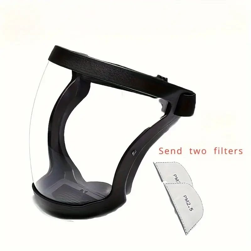 Premium Adjustable Full-Face Shield - Breathable Transparent Protective Screen with Air Vent and Breathing Valve