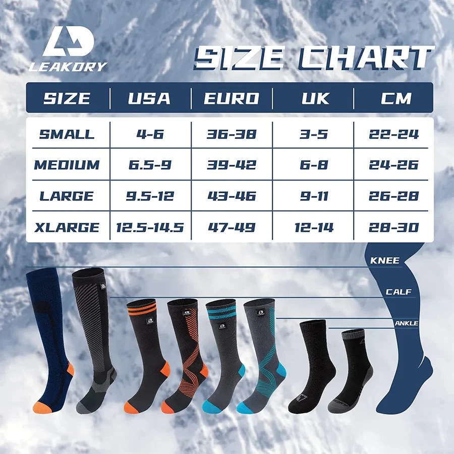 LEAKDRY Merino Wool Thermal-lite Waterproof Socks Knee High Black&Green