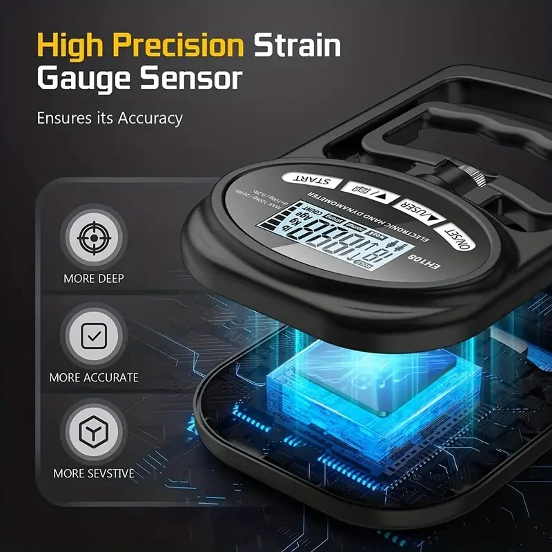 Electronic Hand Grip Strength Tester - 265 lbs / 120 kg