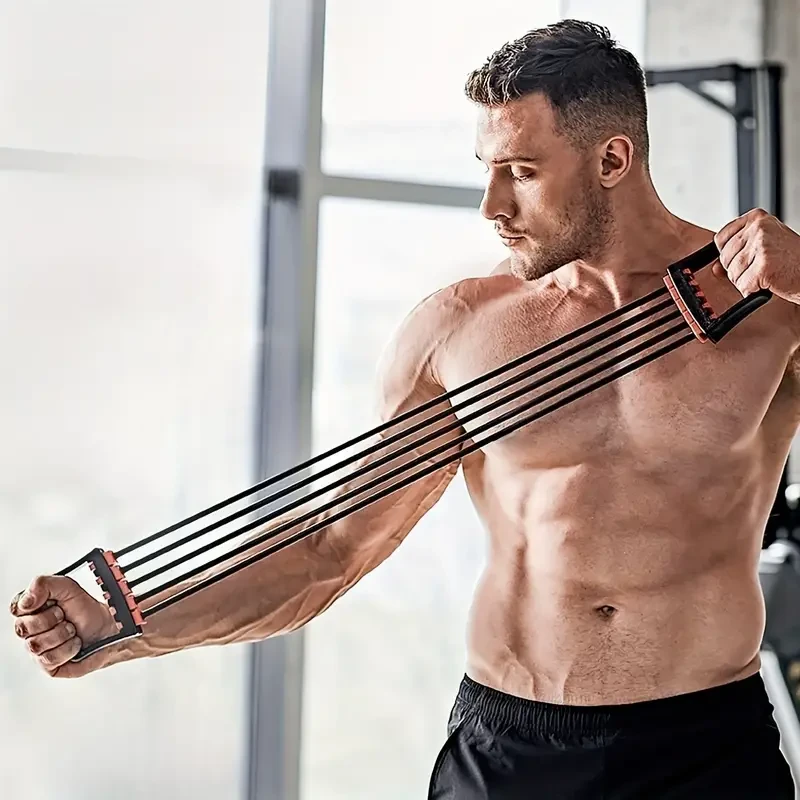 5-Tube Adjustable Resistance Bands Chest Expander