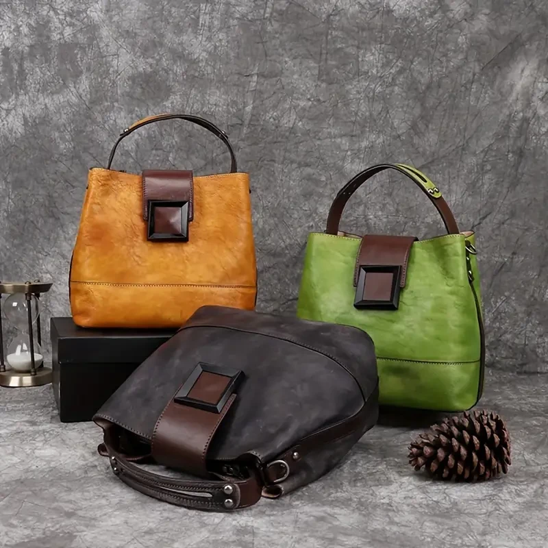 Vintage Genuine Leather Crossbody Bag for Women