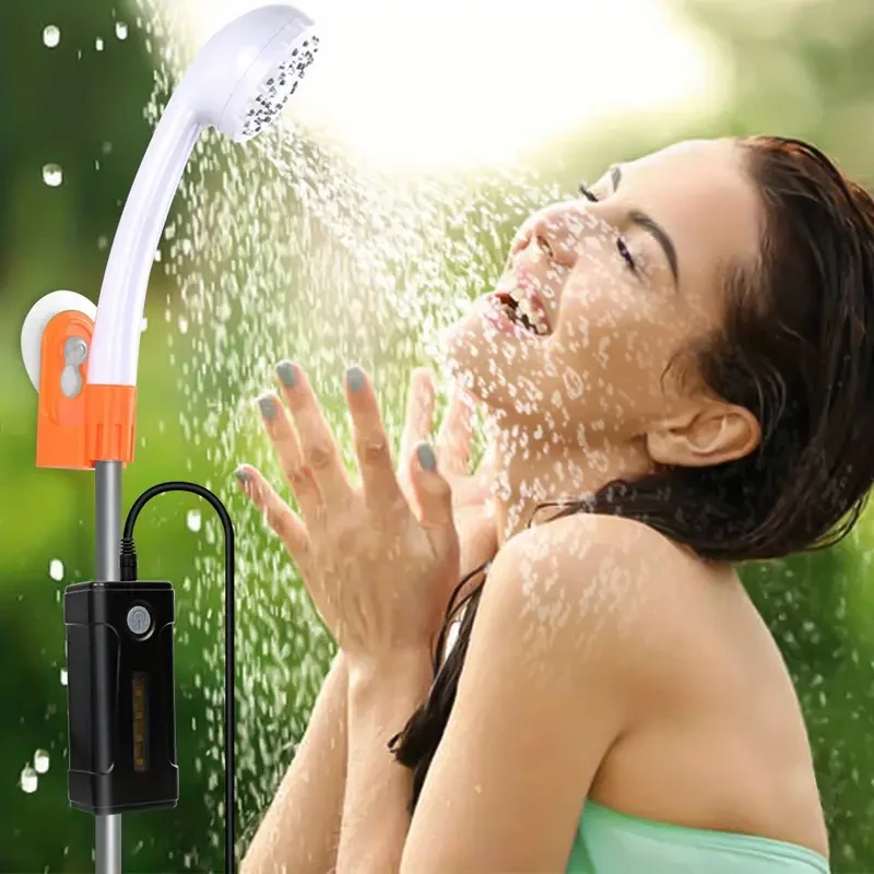 USB Rechargeable Portable Camping Shower Pump - Steady Water Flow from Bucket - Perfect for Travel and Camping