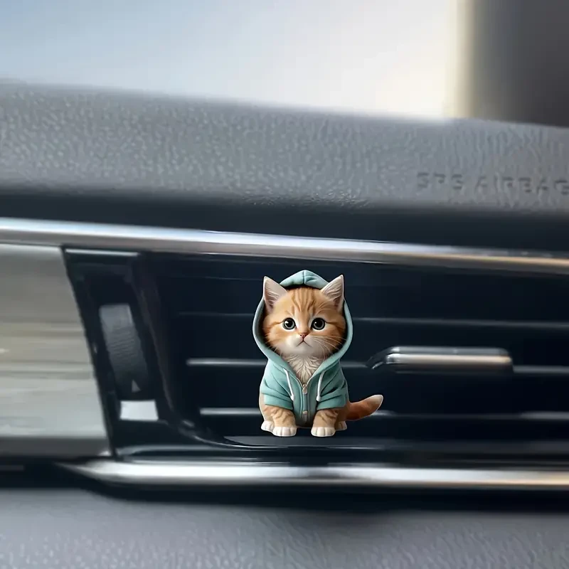 2pcs Cute Cat Acrylic Car Air Freshener Set