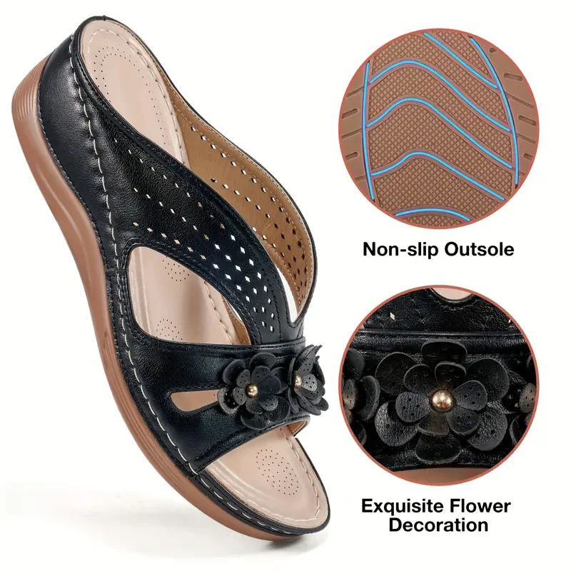 Women's Flowers Decor Slide Sandals