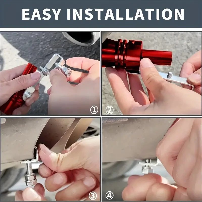 Red Turbo Sound Whistle - Tailpipe Noise Enhancer
