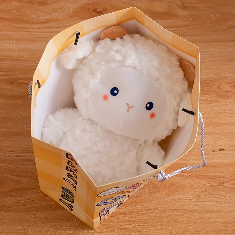Adorable Lamb Plush Toy - Soft, Cuddly Stuffed Animal with Realistic Wool-Like Fur,