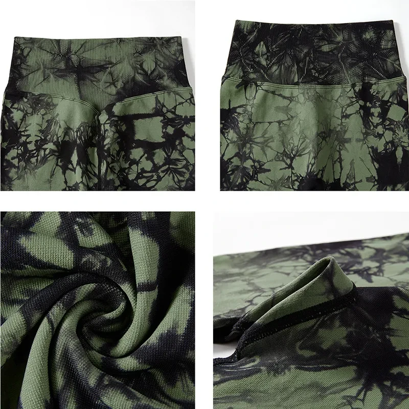 Seamless Tie Dye Leggings Women Yoga Pants Push Up Sport Fitness Running Gym Leggings
