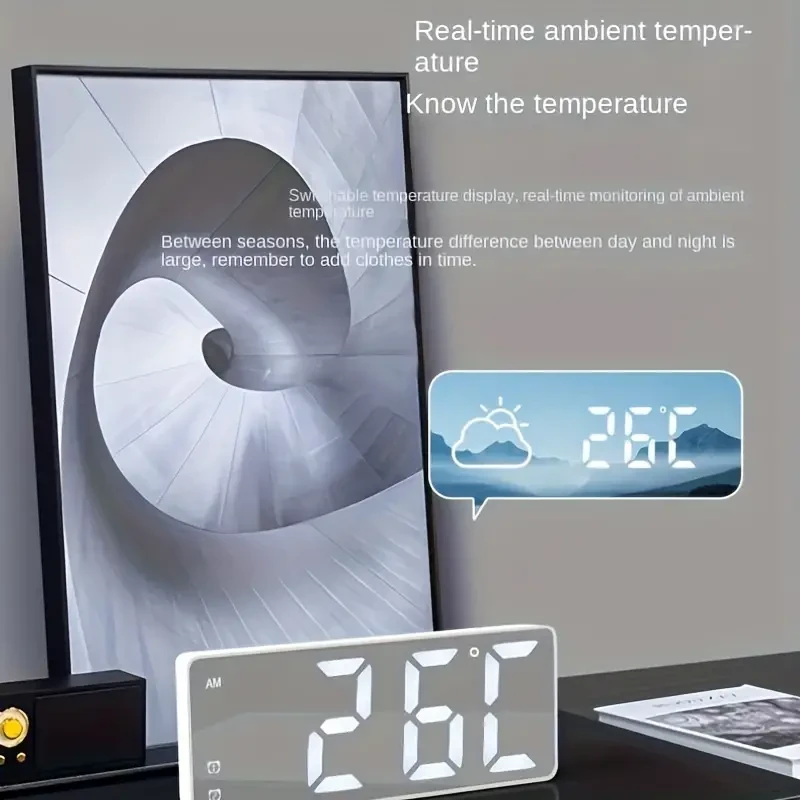 Sleek LED Digital Alarm Clock with Temperature Display