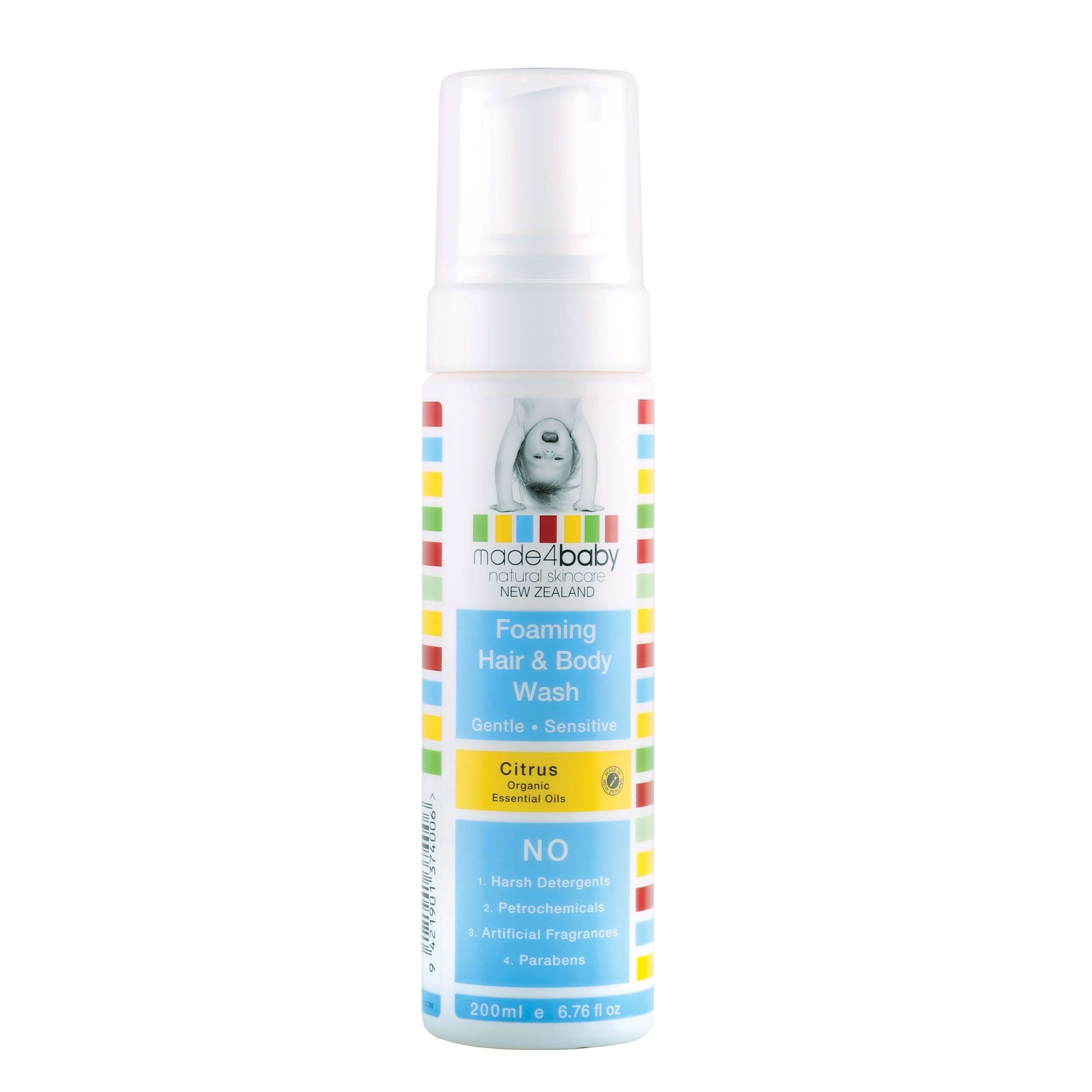 Made4Baby | Foaming Hair & Body Wash | Organic Citrus | NZ Made