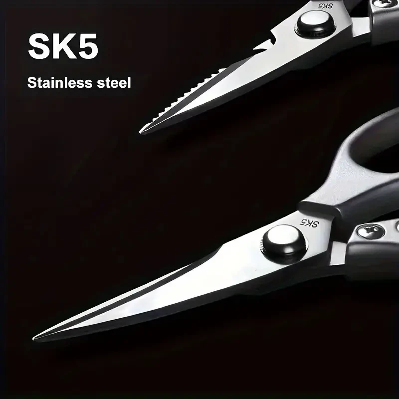 Heavy Duty Multi-Function Kitchen Scissors - 304 Stainless Steel Cooking Shears for Chicken, Meat, Fish, and Poultry