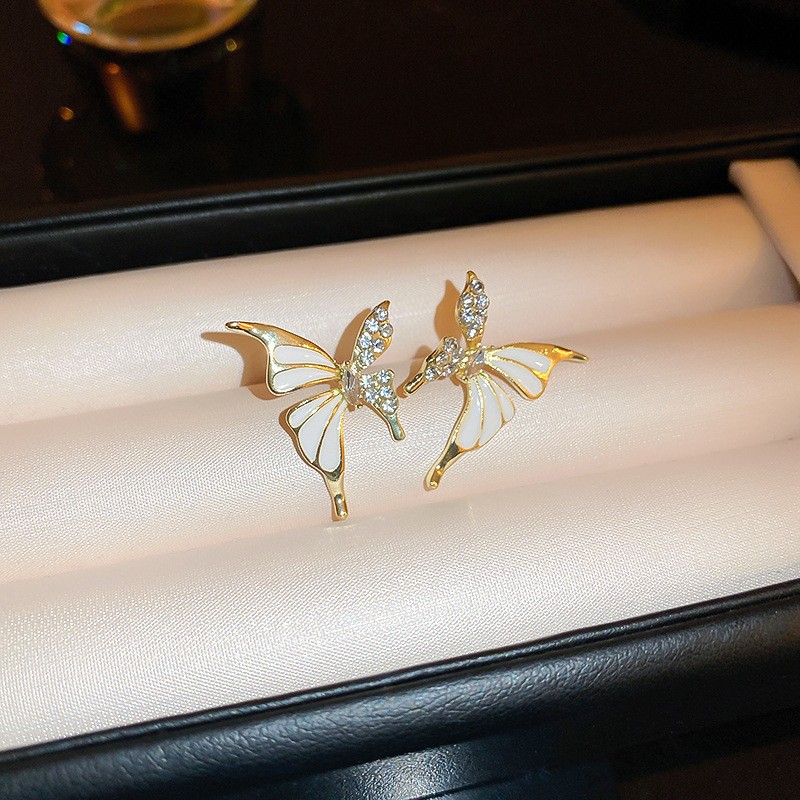 Rhinestone Butterfly Stud Earrings