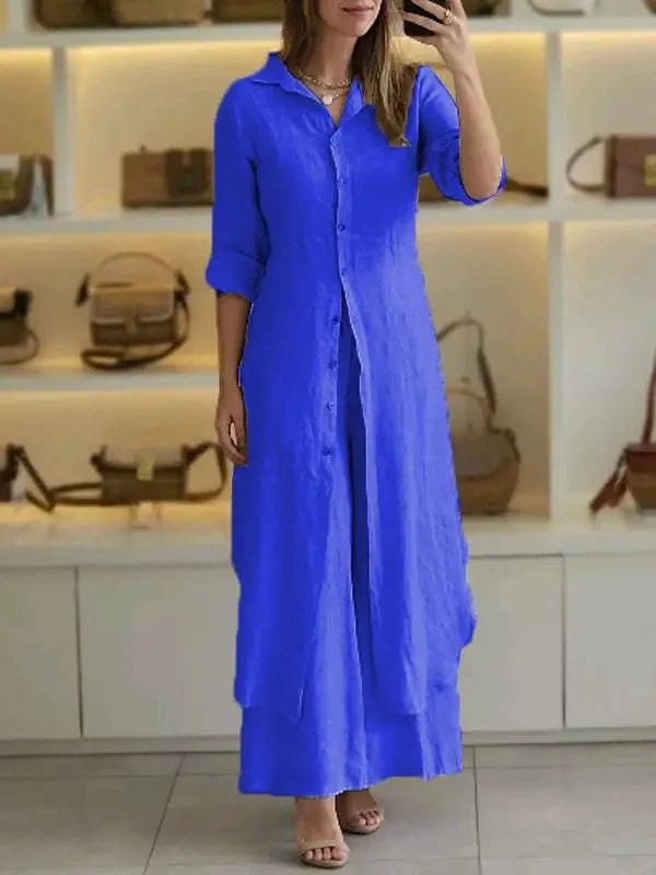 Elegant Cotton And Linen Slim-fit