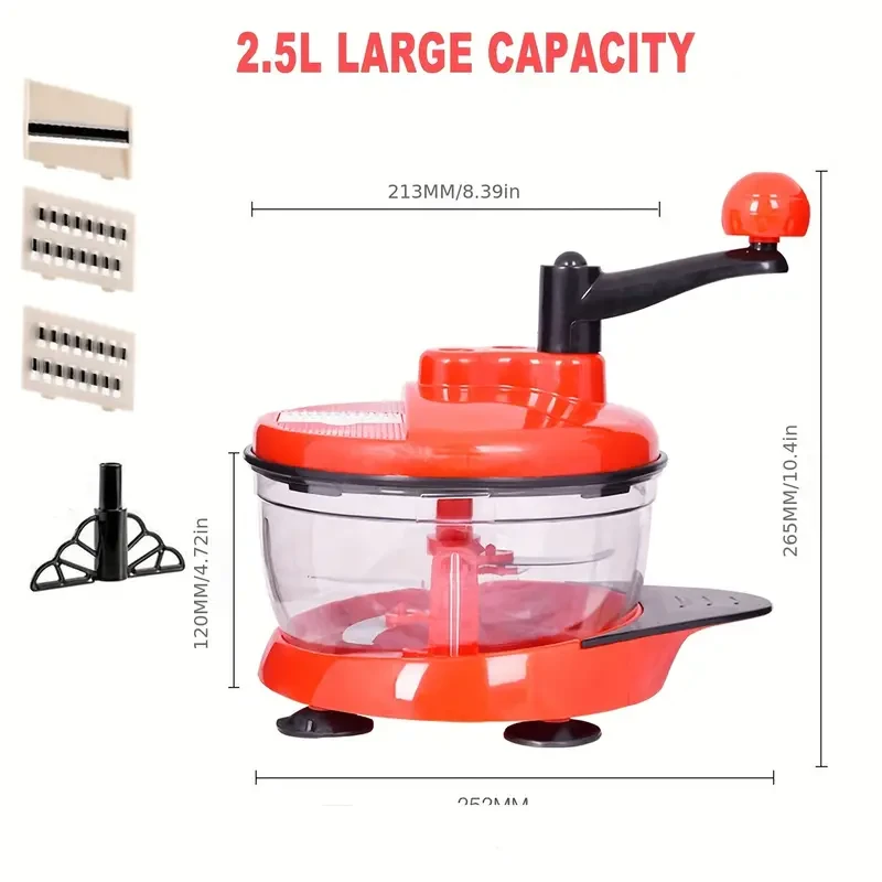 Multi-Function Food Processor - Effortless Garlic Crusher & Chopper