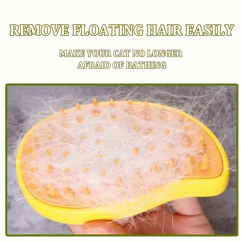 Self-Cleaning Cat Grooming Brush - USB Rechargeable, Electric Steam Massage Comb for Cats & Dogs, Removes Tangles and Loose Fur