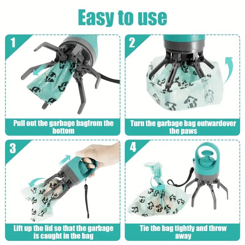 Portable Outdoor Pet Poop Picker Shovel with Poop Dispenser