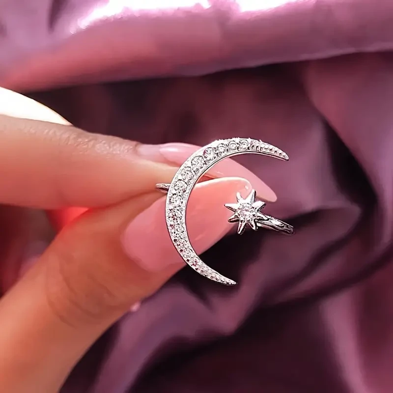 1pc Chic Moon & Sun Cuff Ring