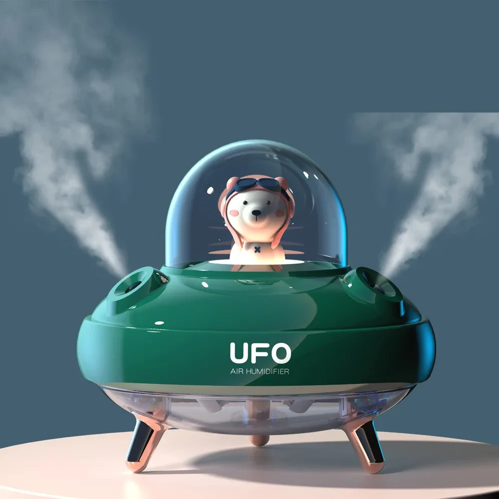 Dual Nozzle Wireless Ultrasonic USB Cartoon Bear Humidifier