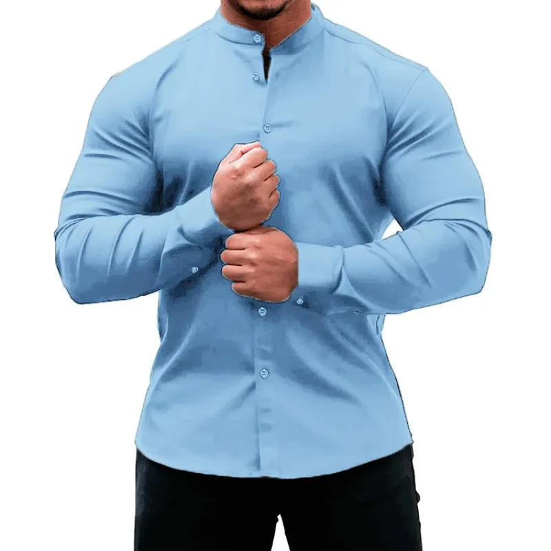 Men's Long Sleeve Casual Button-Down Shirt