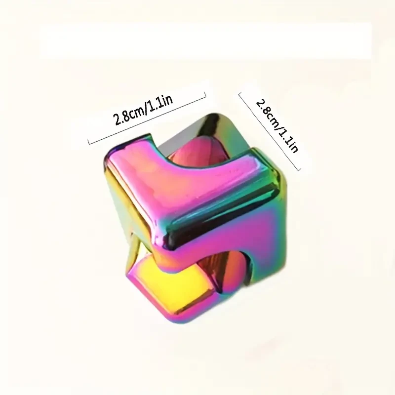 Square Magic Dice Metal Rotate Cube Fidget Spinner - Antistress EDC Toy for ADHD & Autism