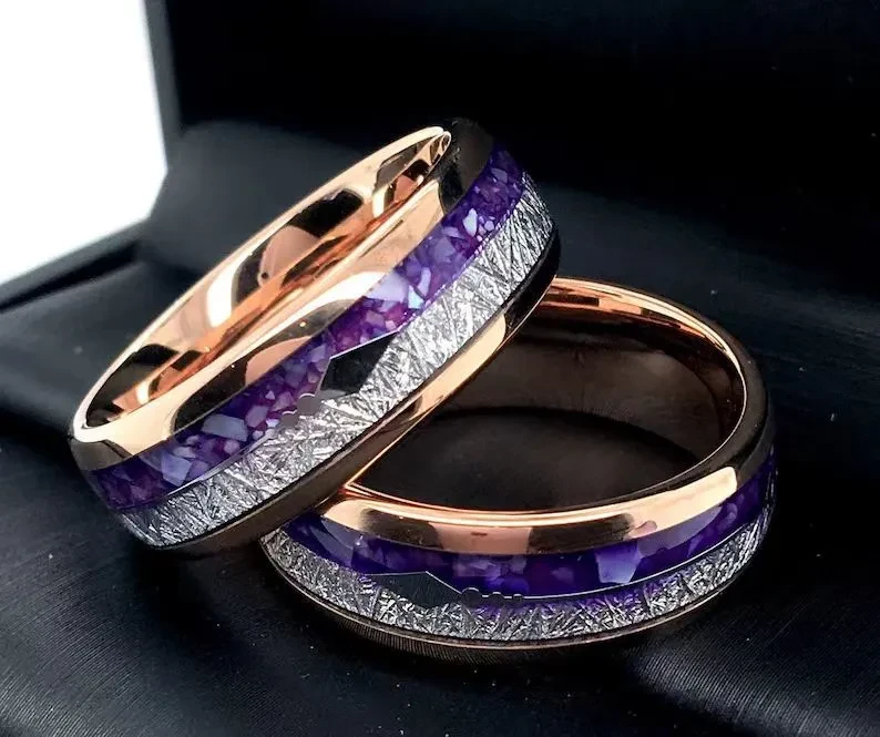 Rose Gold Amethyst Bright Arrow Ring
