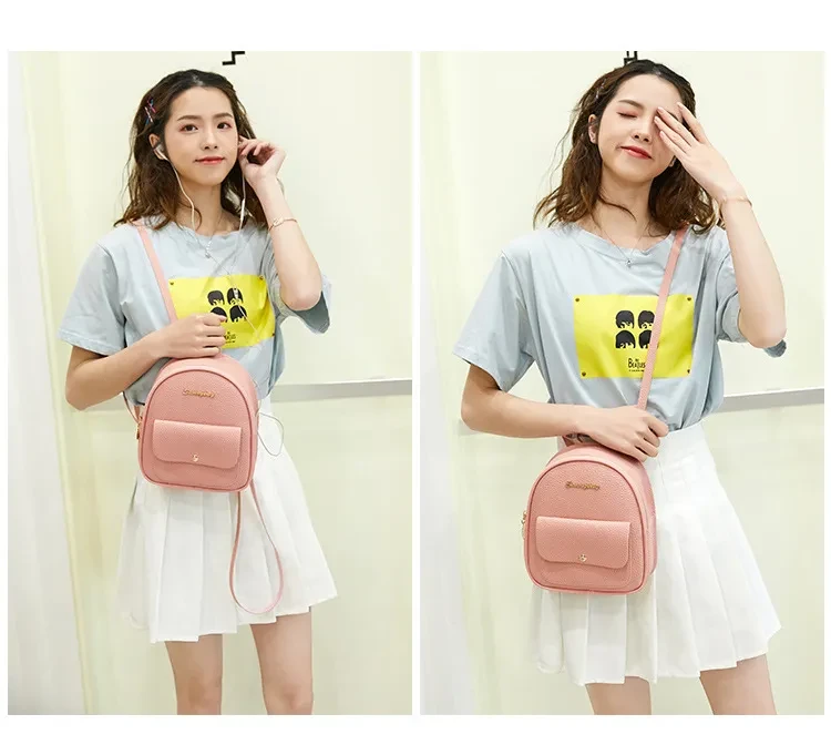 Womens Fashion Small Backpack Letter Purse for Travel and School