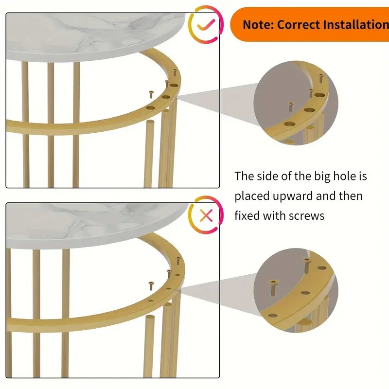2 Tier Small End Table Round Side Table