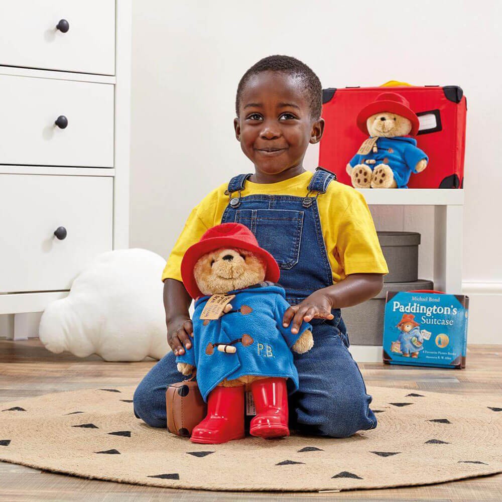 Paddington Bear with Boots, Embroidered Coat & Suitcase - Large