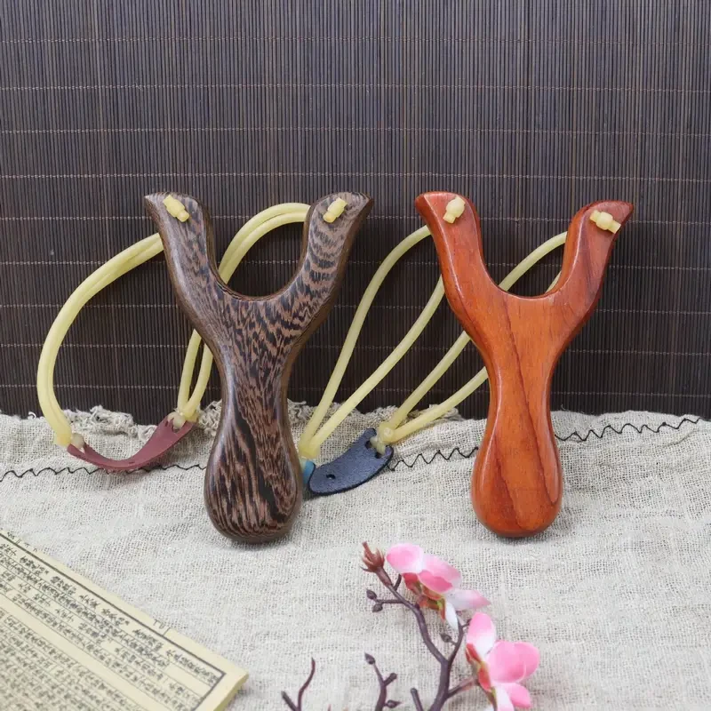 Professional Slingshot Set - Wooden Handle & Marble Ammo Balls