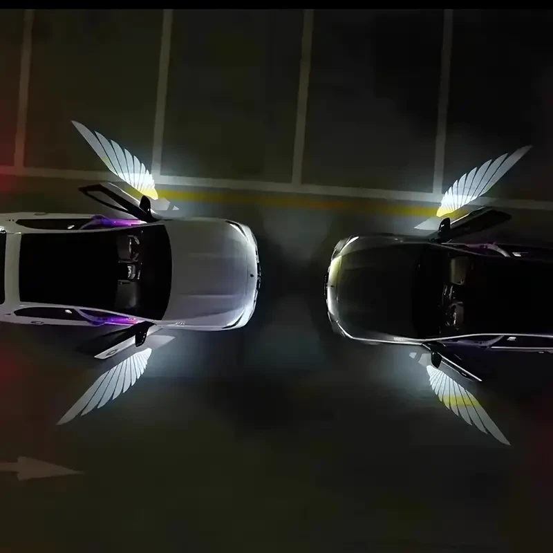 Smart Wireless Car Door Logo Projector - HD Laser Welcome Lamp with Angel Wings