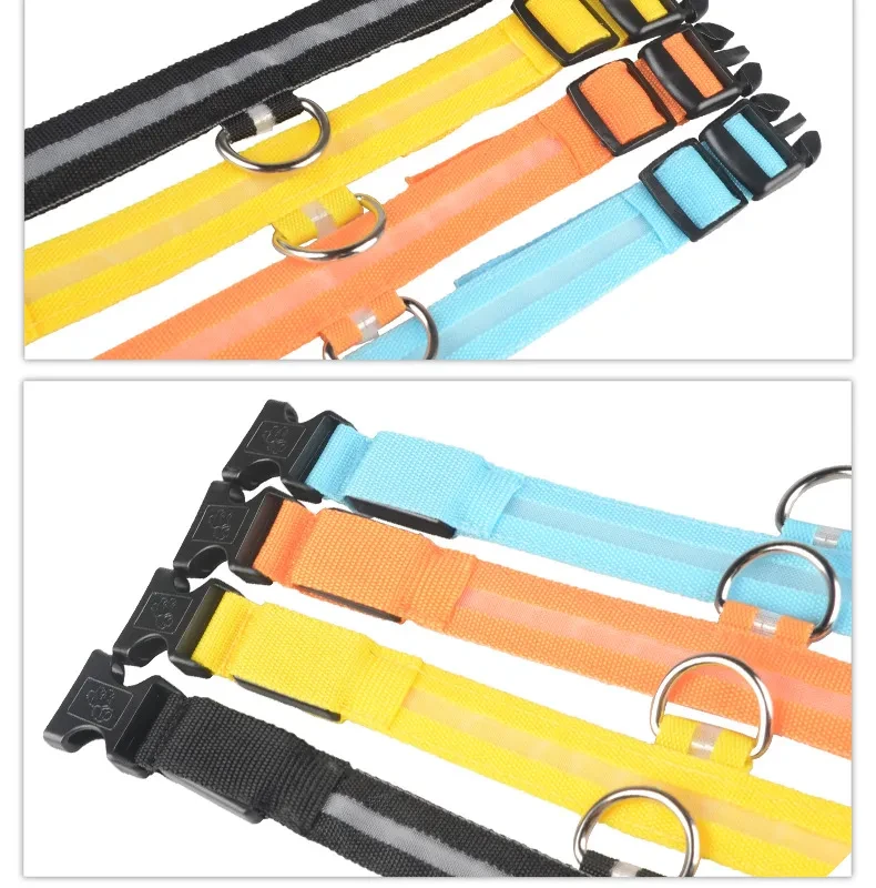 Nylon LED Luminous Pet Collar: Safety & Style for Night Walks