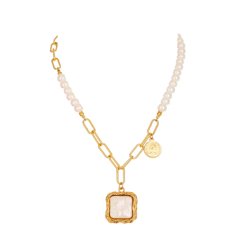 Faux Baroque Pearl Necklace