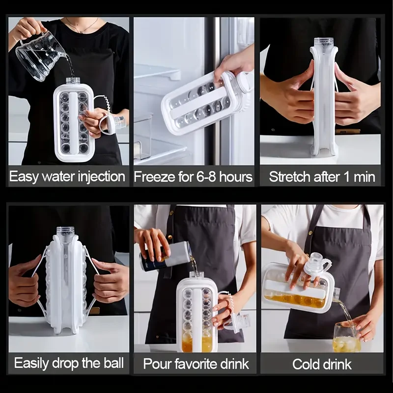 2-in-1 Portable Ice Maker & Cube Tray - Non-Electric & Battery-Free