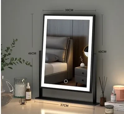 Mirror Household Small Dormitory Vertical Makeup Mirror With Lamp