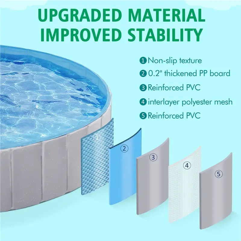 Costoffs Dog Pool - Foldable Portable Pet Bath Tub for Dogs and Cats, XXL