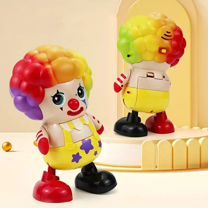 nteractive Dancing Clown Robot Toy for Youngsters - Battery-Powered with Lights & Music, AA Batteries Not Included