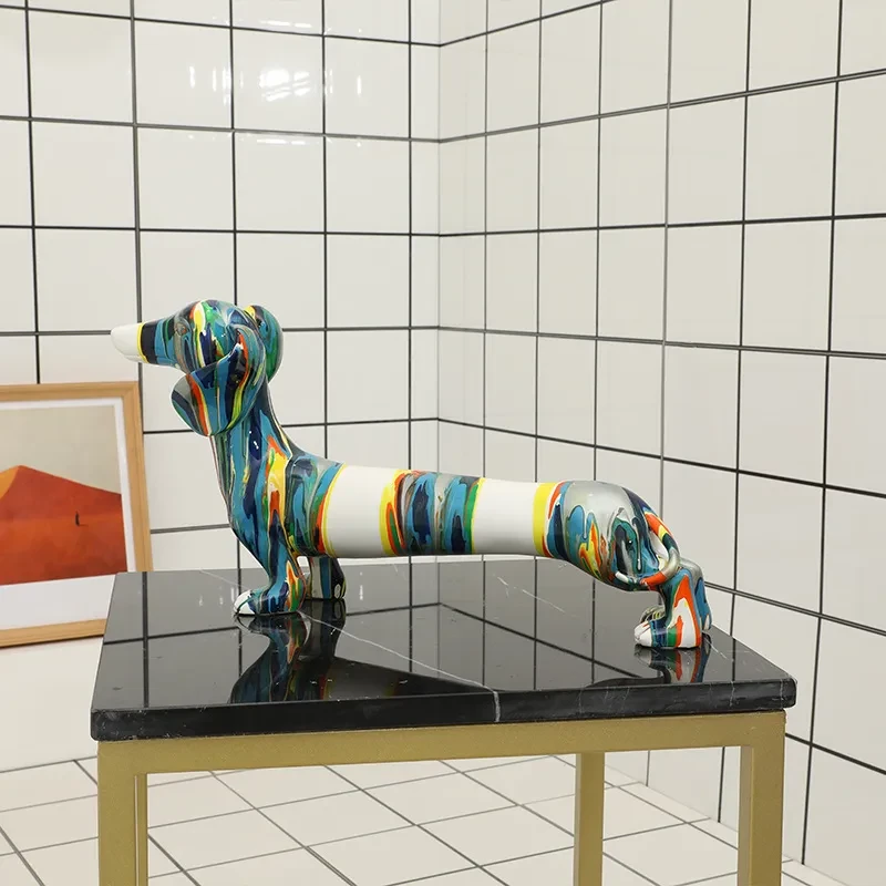 Resin Crafts Animal Cartoon Dachshund Dog