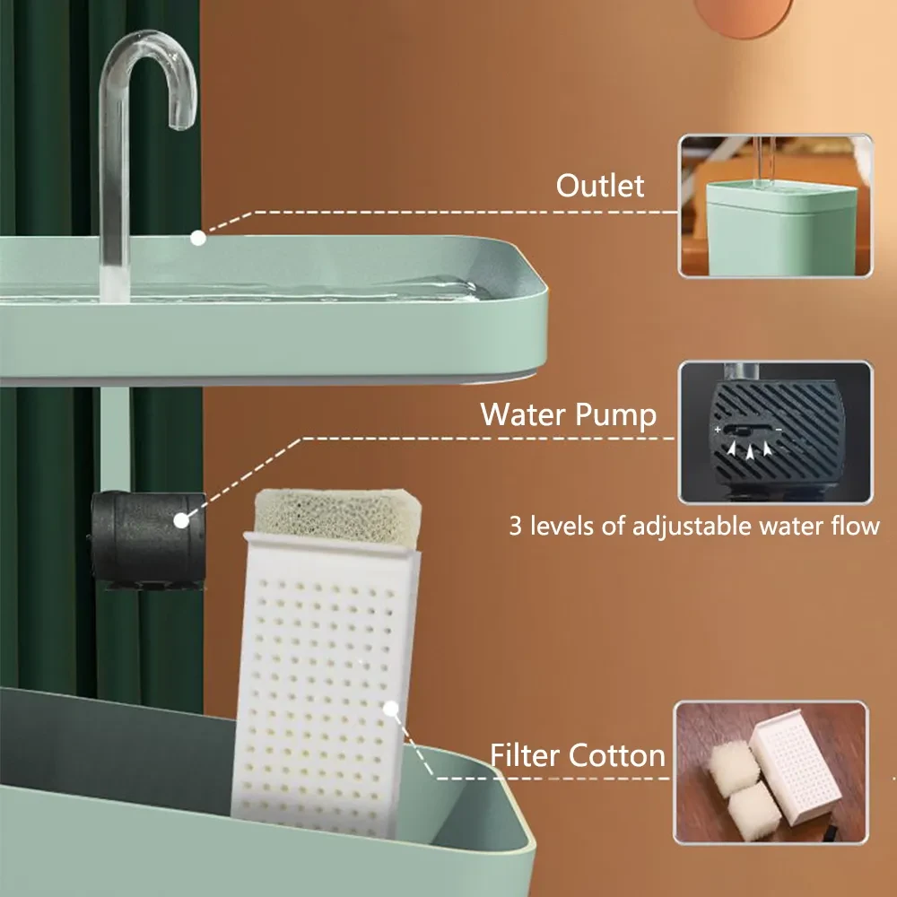 Automatic Cat Water Fountain Auto Filter