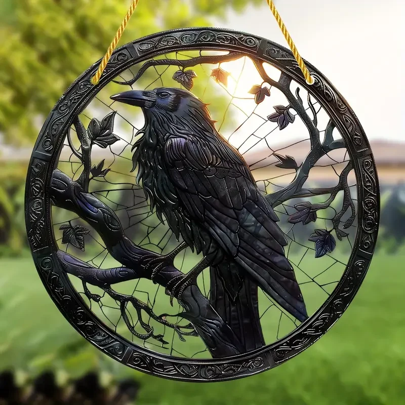 1pc A Crow-stained Window Hanging Catcher