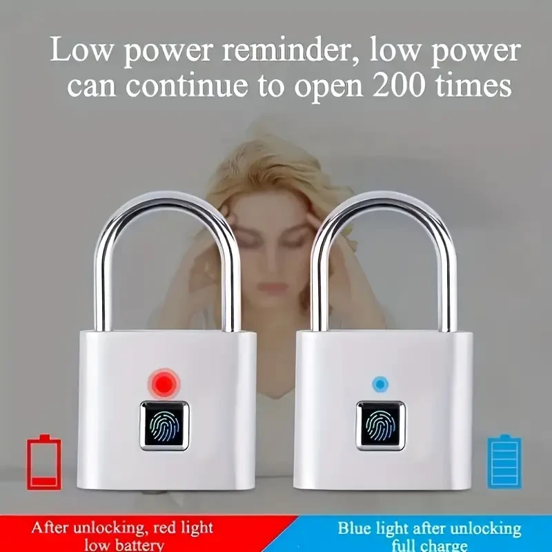 Mini Smart Fingerprint Padlock - USB Rechargeable & Water-Resistant