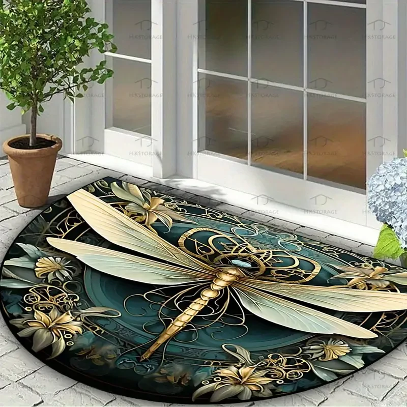 Vintage Hippie Dragonfly Welcome Mat