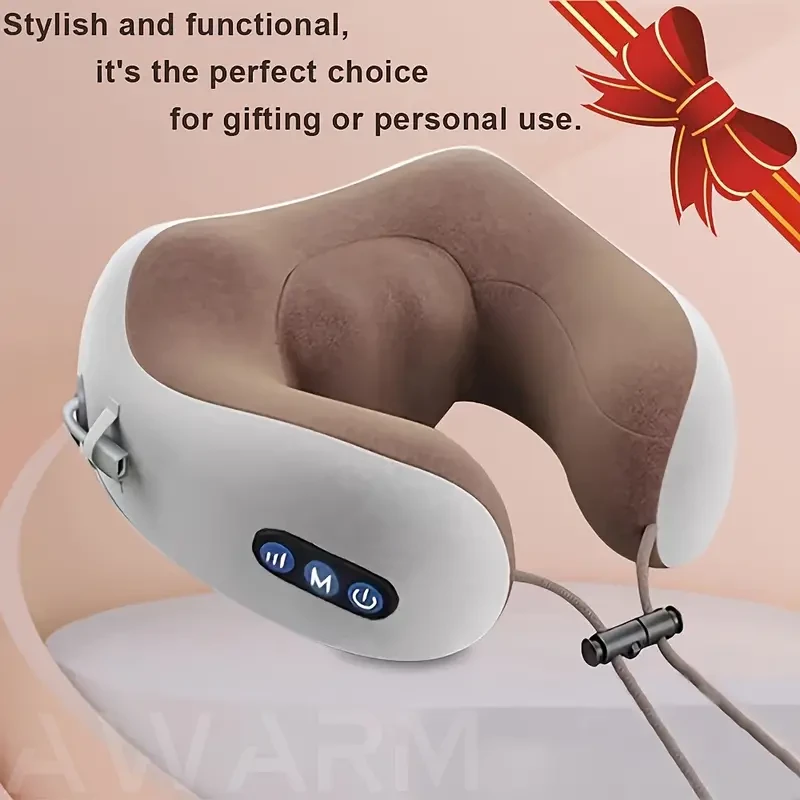 1pc Electric Neck Massager, U-shaped Massage Pillow Cervical And Neck Massager With Durable Memory Sponge, Massage Pillow With Heat