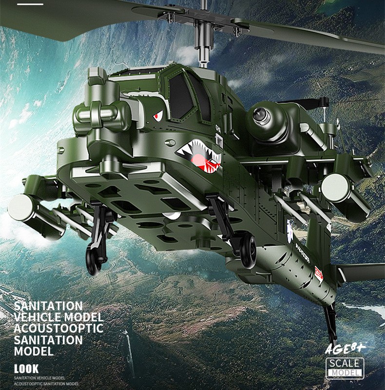 Fighter Anti-Fall Remote Control Helicopter Drone Apache Aircraft Toy