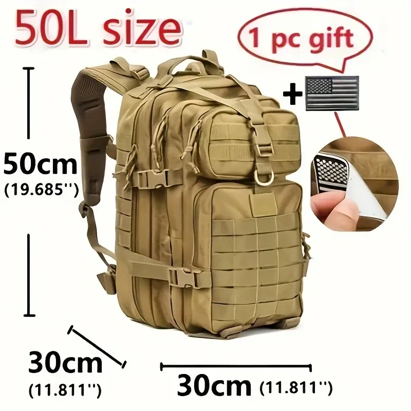 Waterproof Large Capacity Hiking Backpack for Men - Sport Casual Fishing Knapsack for Outdoors Camping